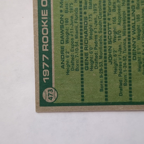 Andre Dawson 1977 Topps # 473 rookie baseball card - Picture 7 of 11